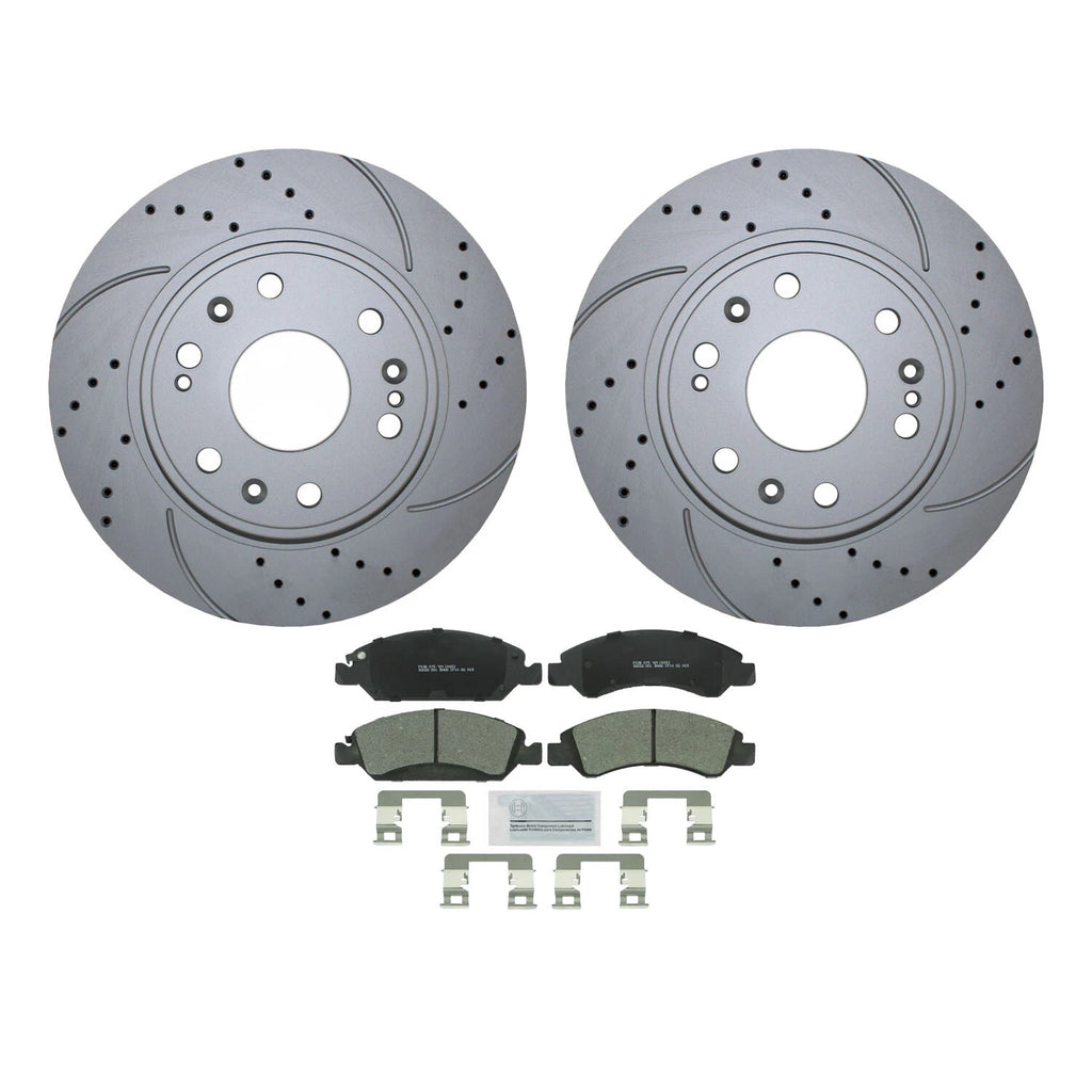 Front Brake Kit with Drilled Rotors & Bosch Ceramic Pads for Cadillac Chevy GMC