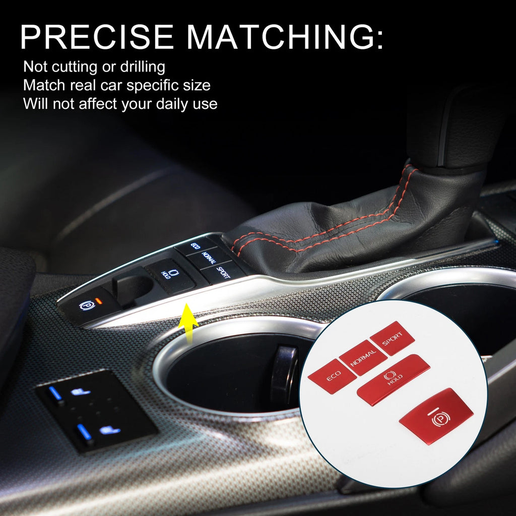 Set of 1 Gear Shift Handbrake Panel Button Switch Cover for Toyota Camry (2018–2022) Red