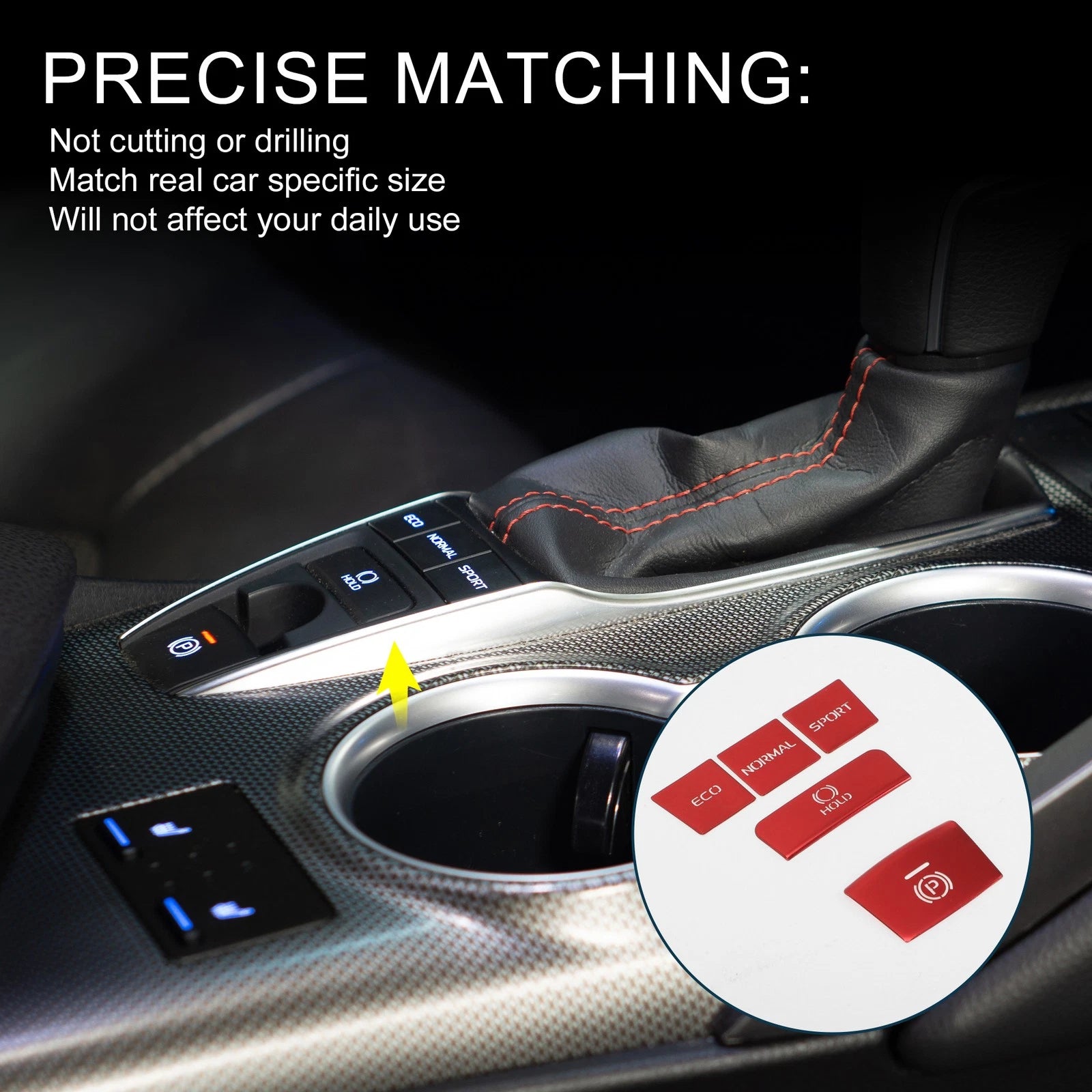 Set of 1 Gear Shift Handbrake Panel Button Switch Cover for Toyota Camry (2018–2022) Red