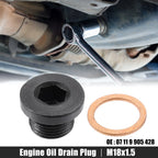 M18x1.5 Steel Engine Oil Drain Plug Screw with Gasket for BMW Mazda 