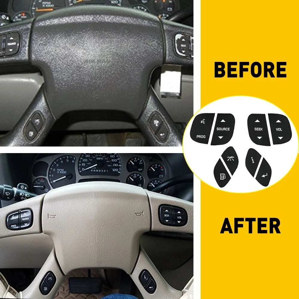 Steering Control Wheel Button Decals for Chevrolet GMC (2000–2006)