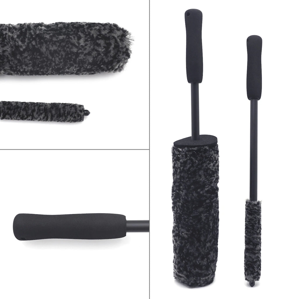 Set of 4 Soft Bristle Tire Rim Cleaning Brushes for All Vehicles