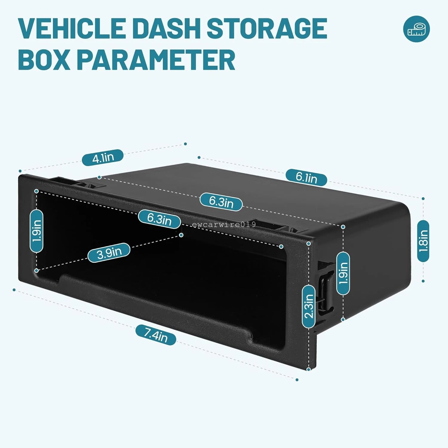 Single Din Car Radio Storage Box for Ford Mustang (1994–2000)