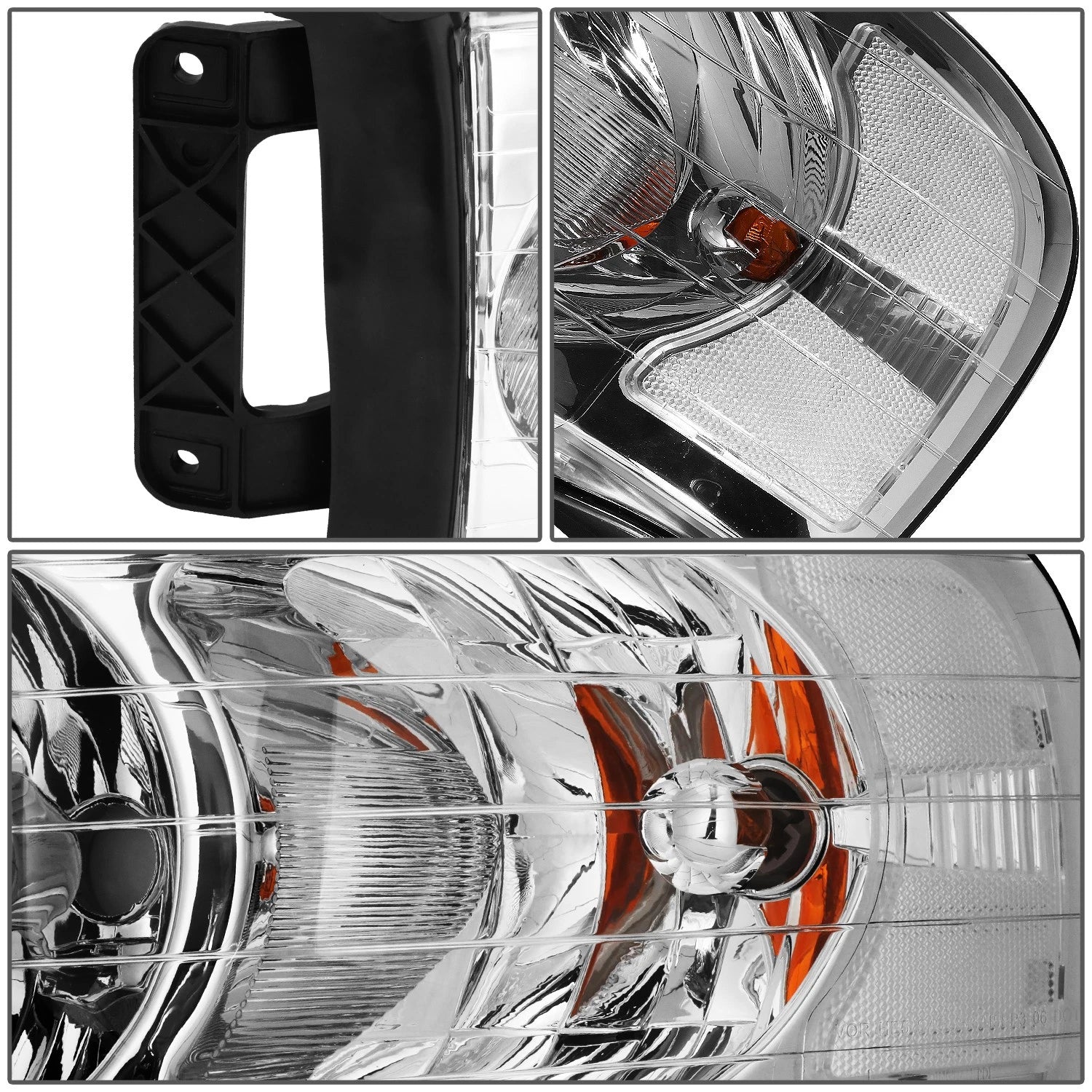 Pair of Chrome Housing Clear Corner Headlights for Dodge Ram Pickup (2002–2005)