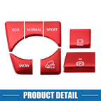 Set of 7 Handbrake Drive Mode Button Covers for Toyota RAV4 (2019–2022) Red