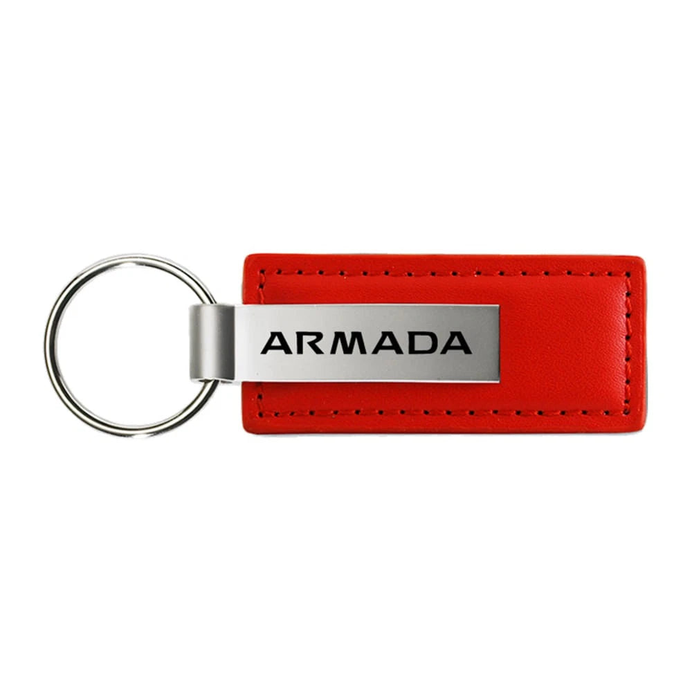 Red Leather Keychain KC1542.ARM - Officially Licensed for Nissan Armada