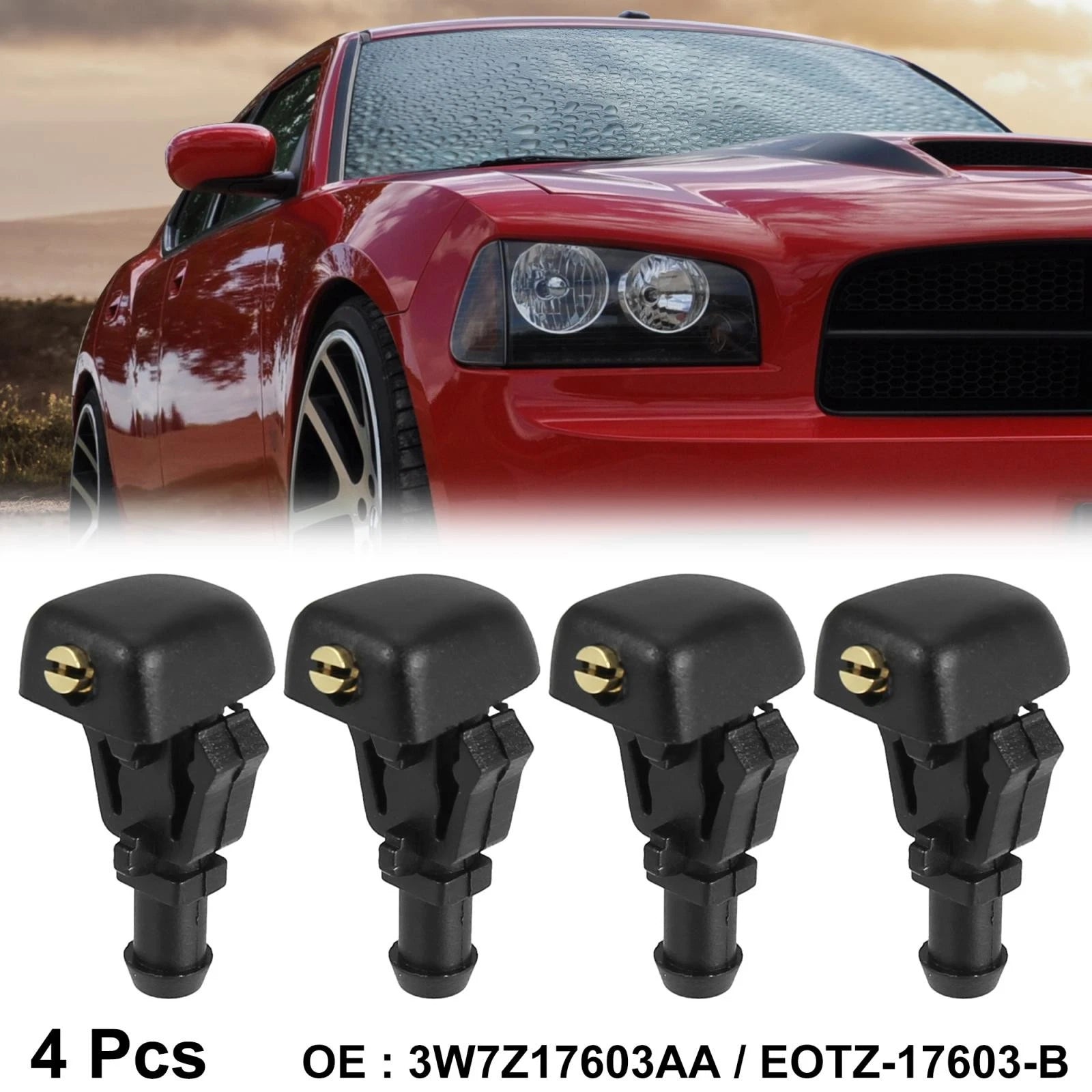 Set of 4 Windshield Washer Nozzles for Ford F150 E150 E250 E350 (2004–2013) 3W7Z17603AA