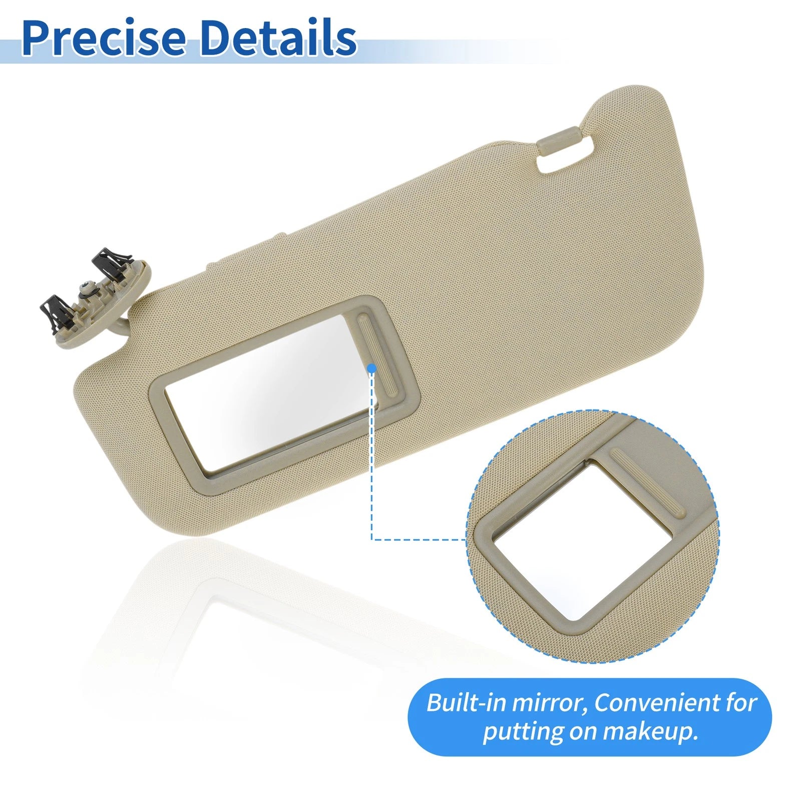 Left Side Sun Visor for Toyota Corolla (2007–2013) No. 74320-02711-E0 Beige