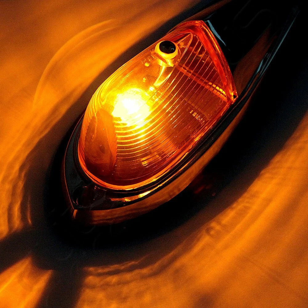 5pcs Amber Cab Marker Roof Top Running Clearance Lights for Truck Semi-trailer