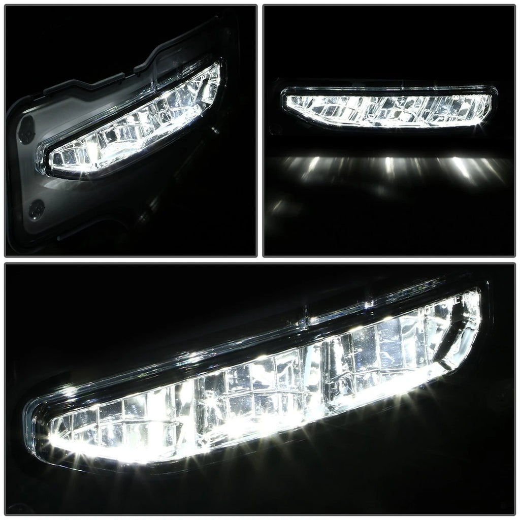 Chrome Clear Fog Lights for GMC Sierra 1500 (2016–2018) w/ Sensor Holes
