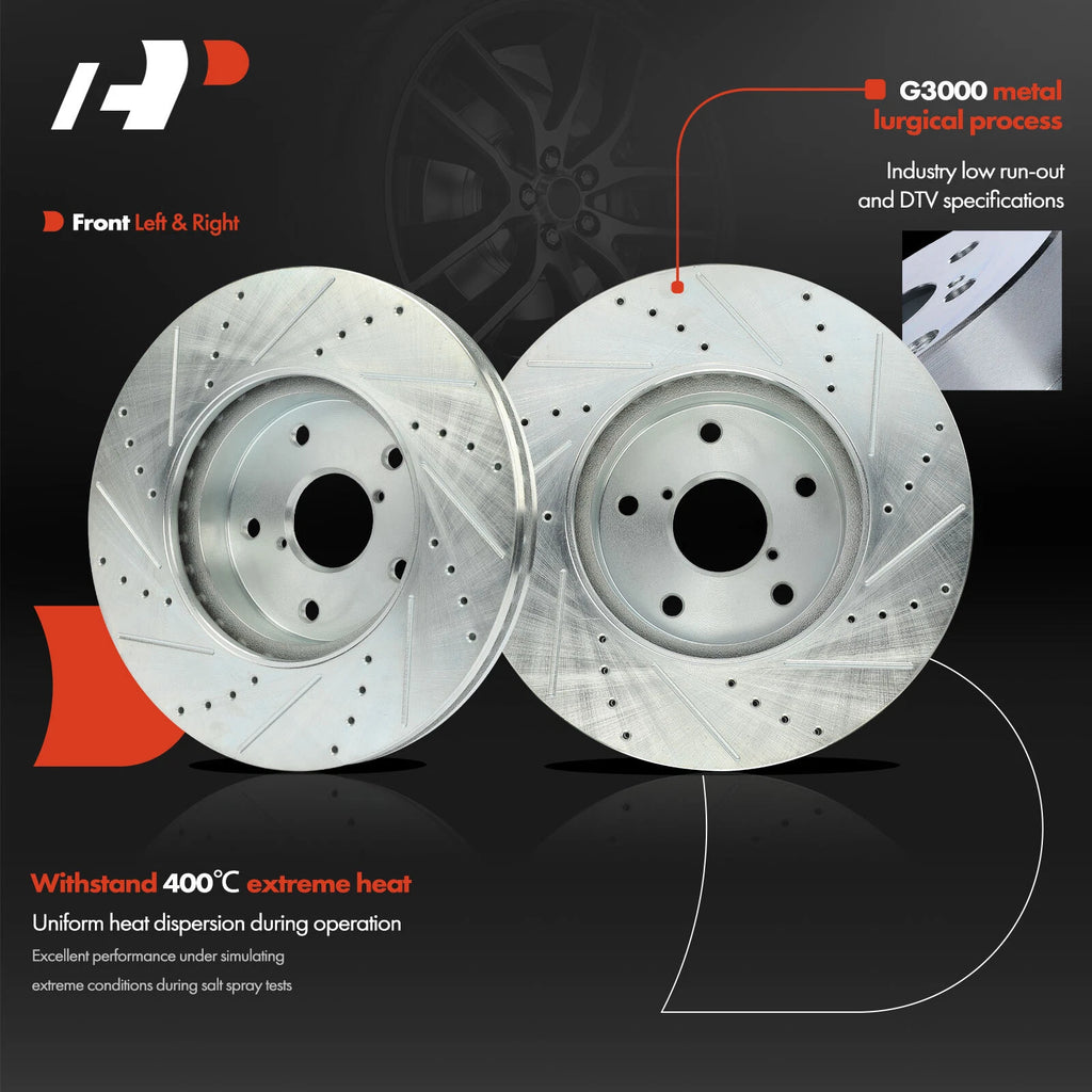 Front Side Drilled Rotors & Ceramic Pads for Subaru Legacy (2015)