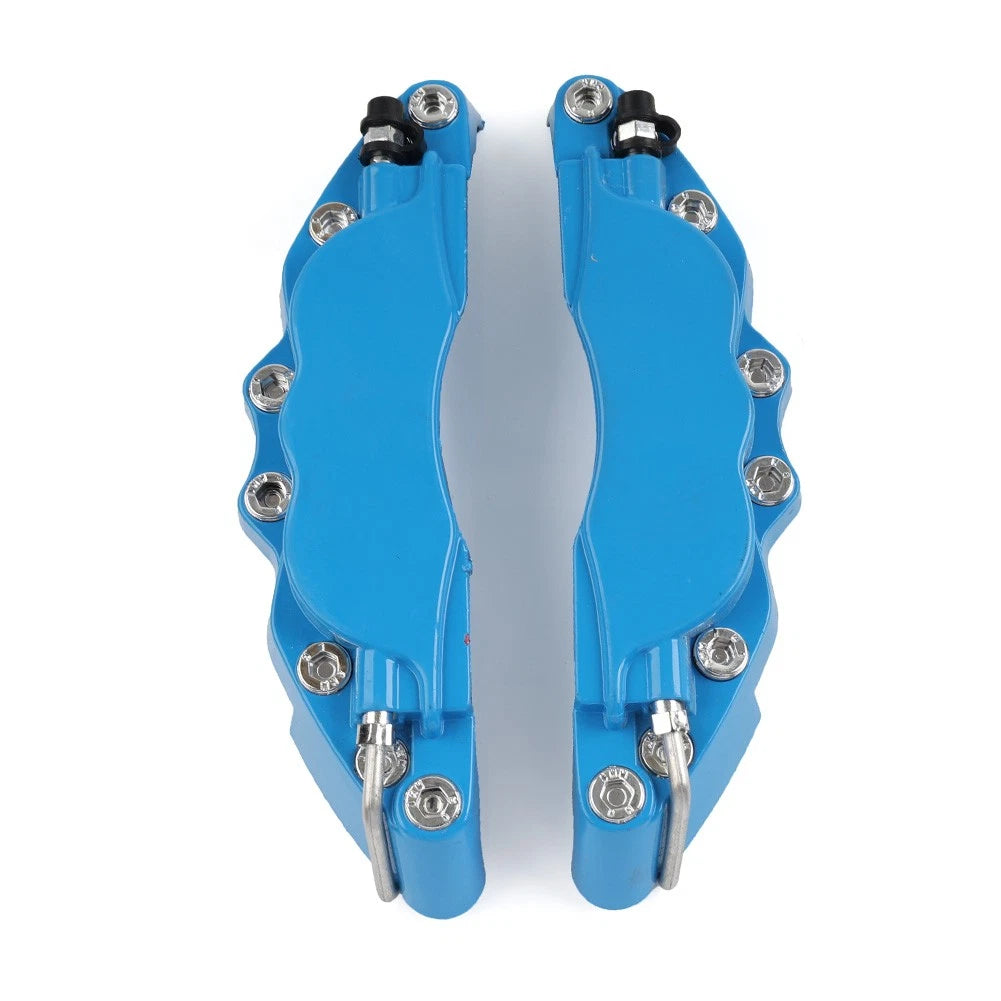 Pair Disc Brake Caliper Cover Kit for Universal Fit (Small Size, Metal, Blue)