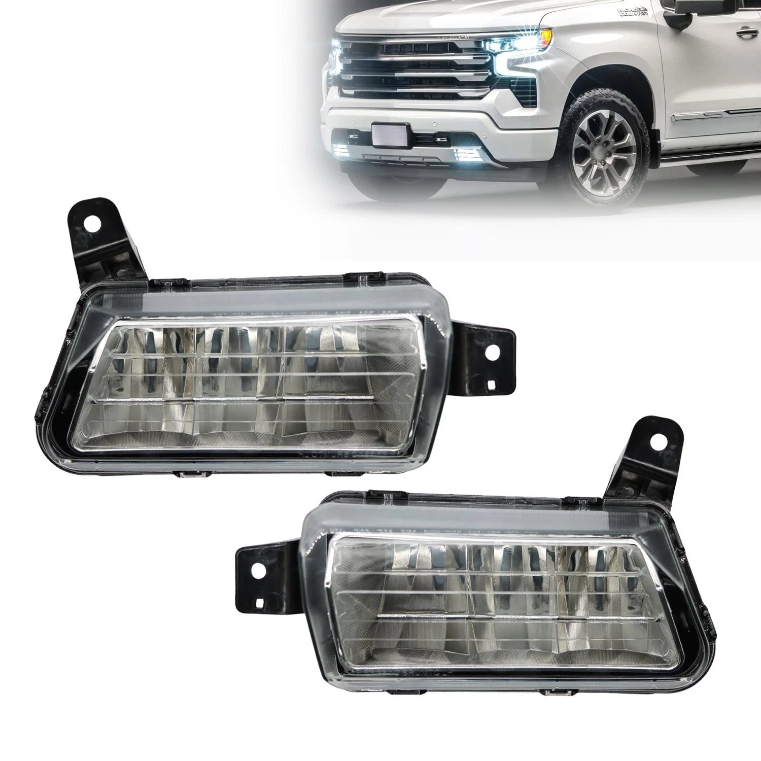 Pair LED Fog Light Lamps for Chevrolet Silverado 1500 (2022–2024)