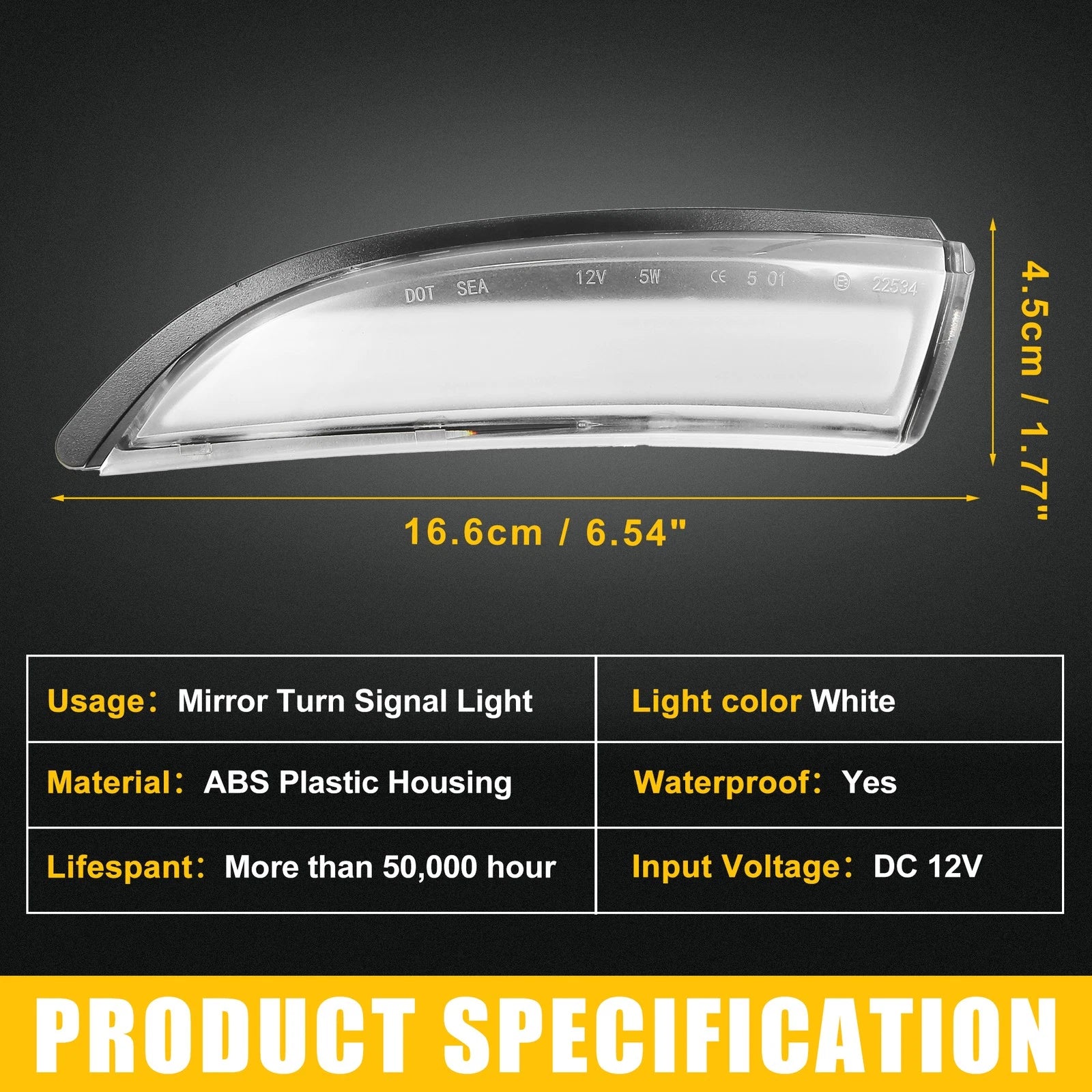 Set of 2 Mirror Turn Signal Lights for Ford (8A61-13B381-AF)