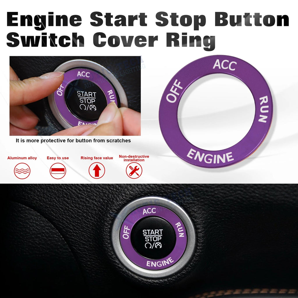 Engine Start Stop Button Cover Ring for 2015-2023 Dodge Charger RAM