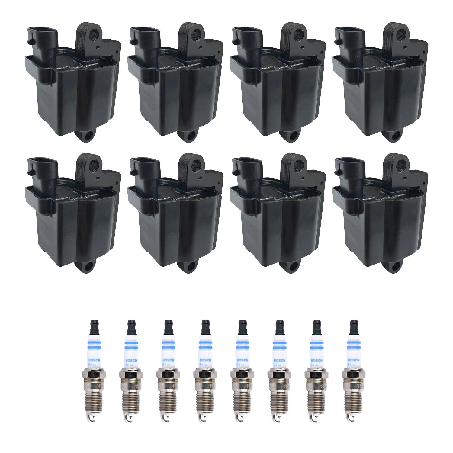 Set of 8 Ignition Coils & Spark Plugs for GMC Sierra V8