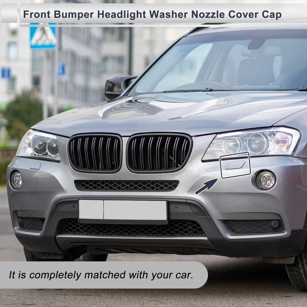 Bumper Headlight Washer Nozzle Cover Cap for BMW X3 (2011–2017) Grey