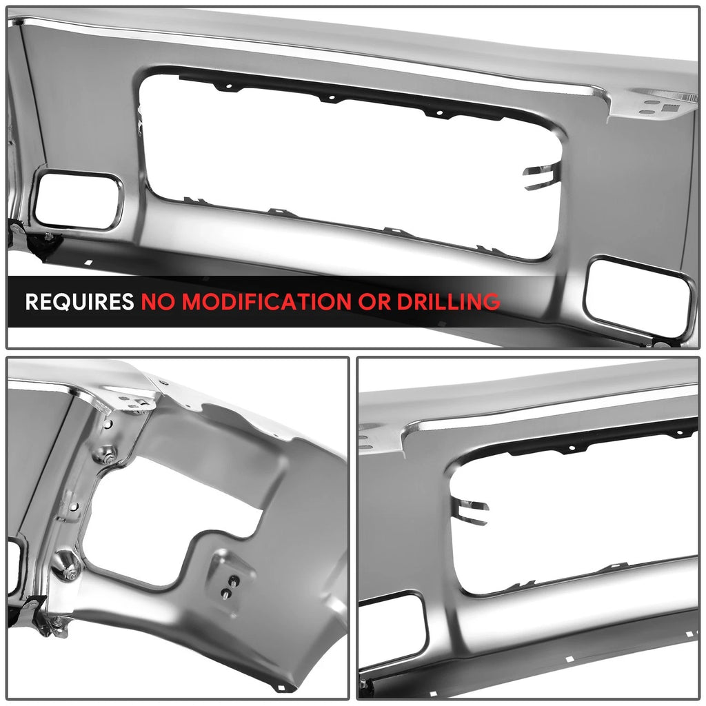 Chrome Front Bumper Face Bar w/Foglight Holes for Nissan Armada Pathfinder Titan (2004–2015)