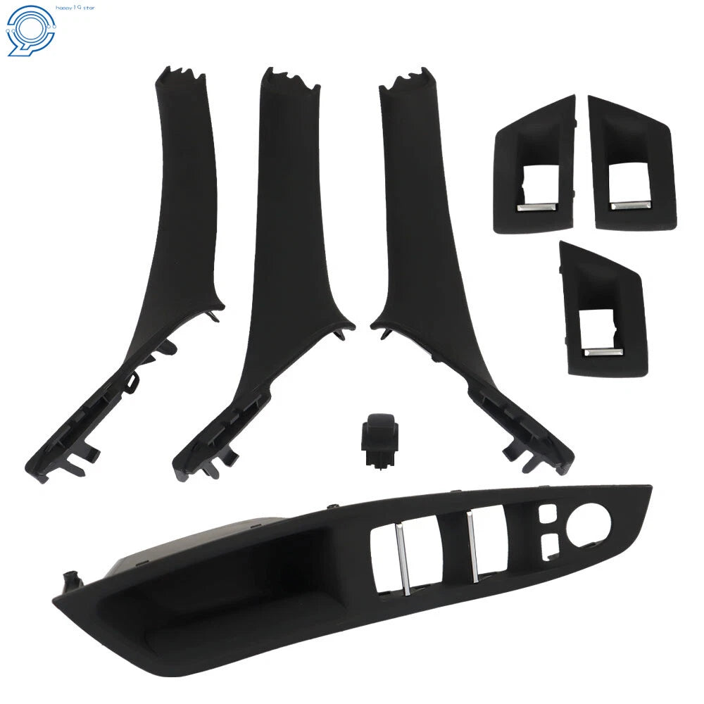 Set of 2 Inner Door Panel Handle Pull Trim Covers for BMW 5 Series (2010-2016)