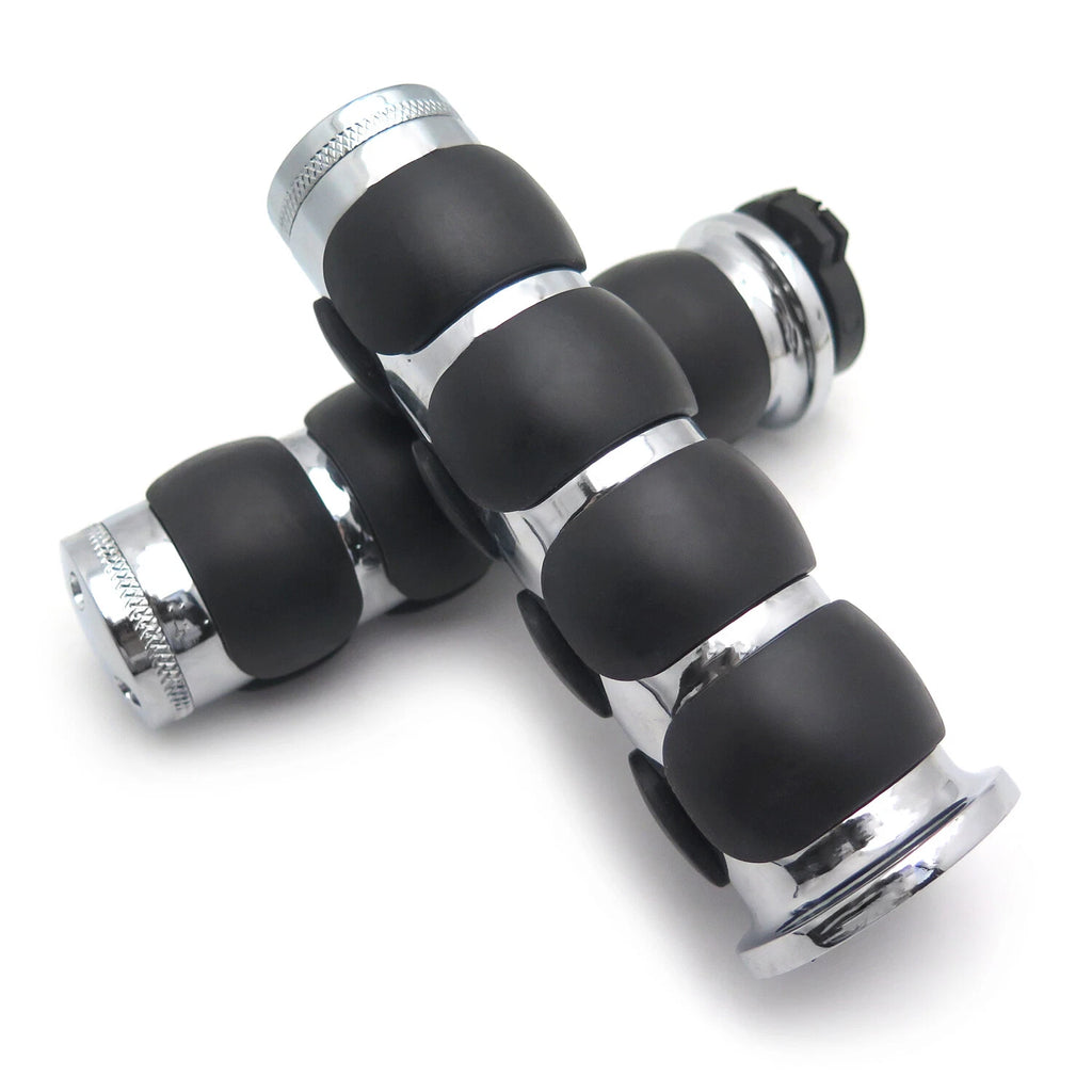 Chrome Flat Top Hand Grips for Kawasaki Mean Streak (2000–2004)