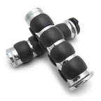 Chrome Flat Top Hand Grips for Kawasaki Mean Streak (2000–2004)