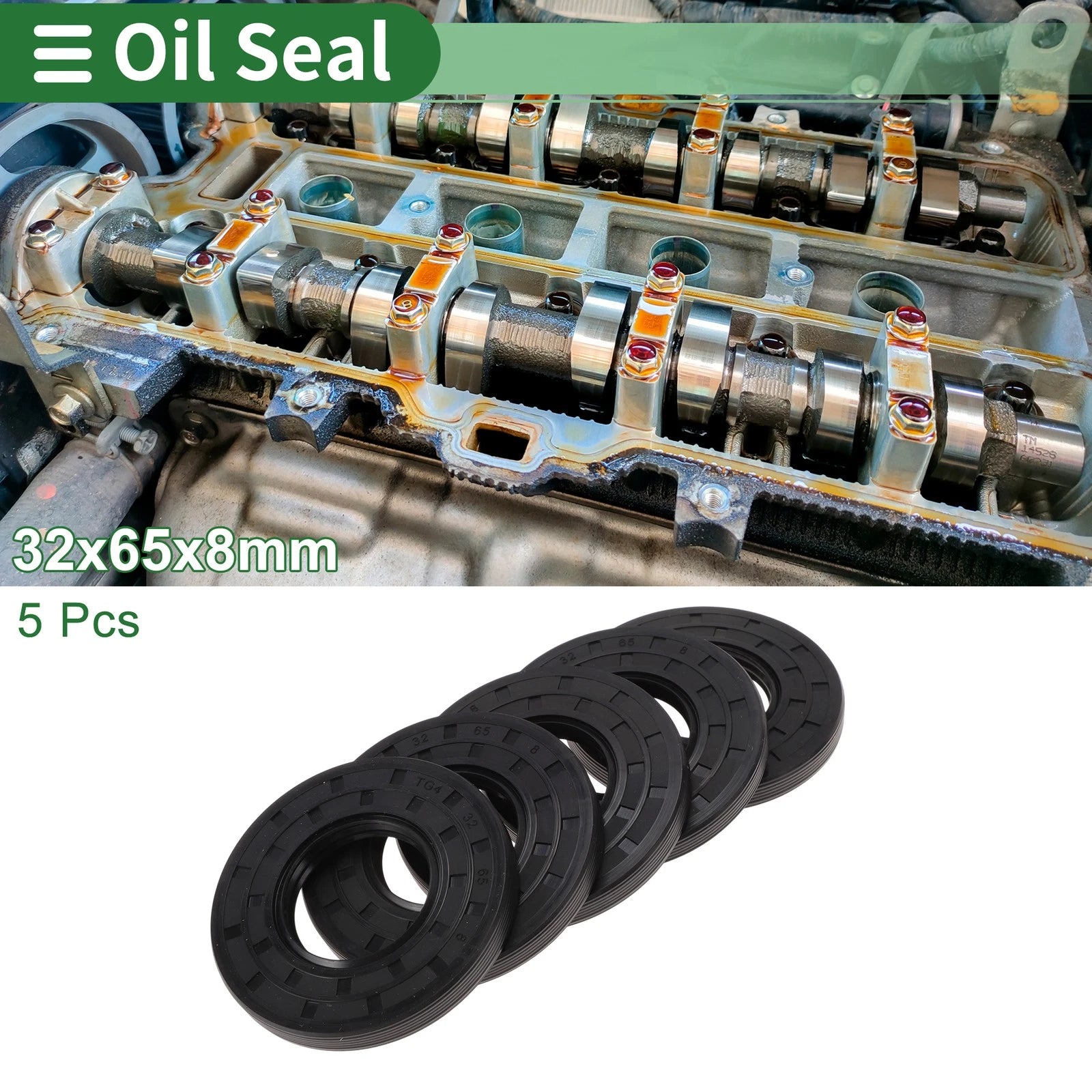 Set of 5 Oil Seals NBR Rubber 32x65x8mm for Automotive Applications