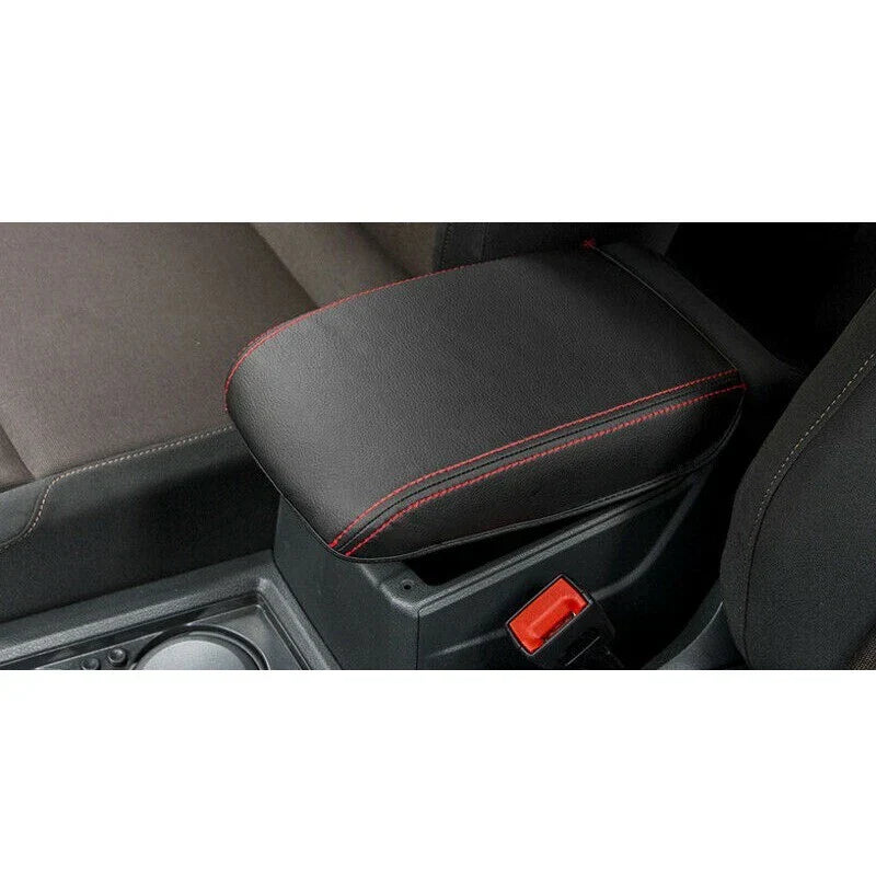 Armrest Box Cover Microfiber Leather Red Line Wear-Resistant
