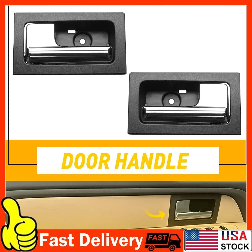 2X Front & Rear Interior Door Handles for Ford Lobo (2009â2014) Black