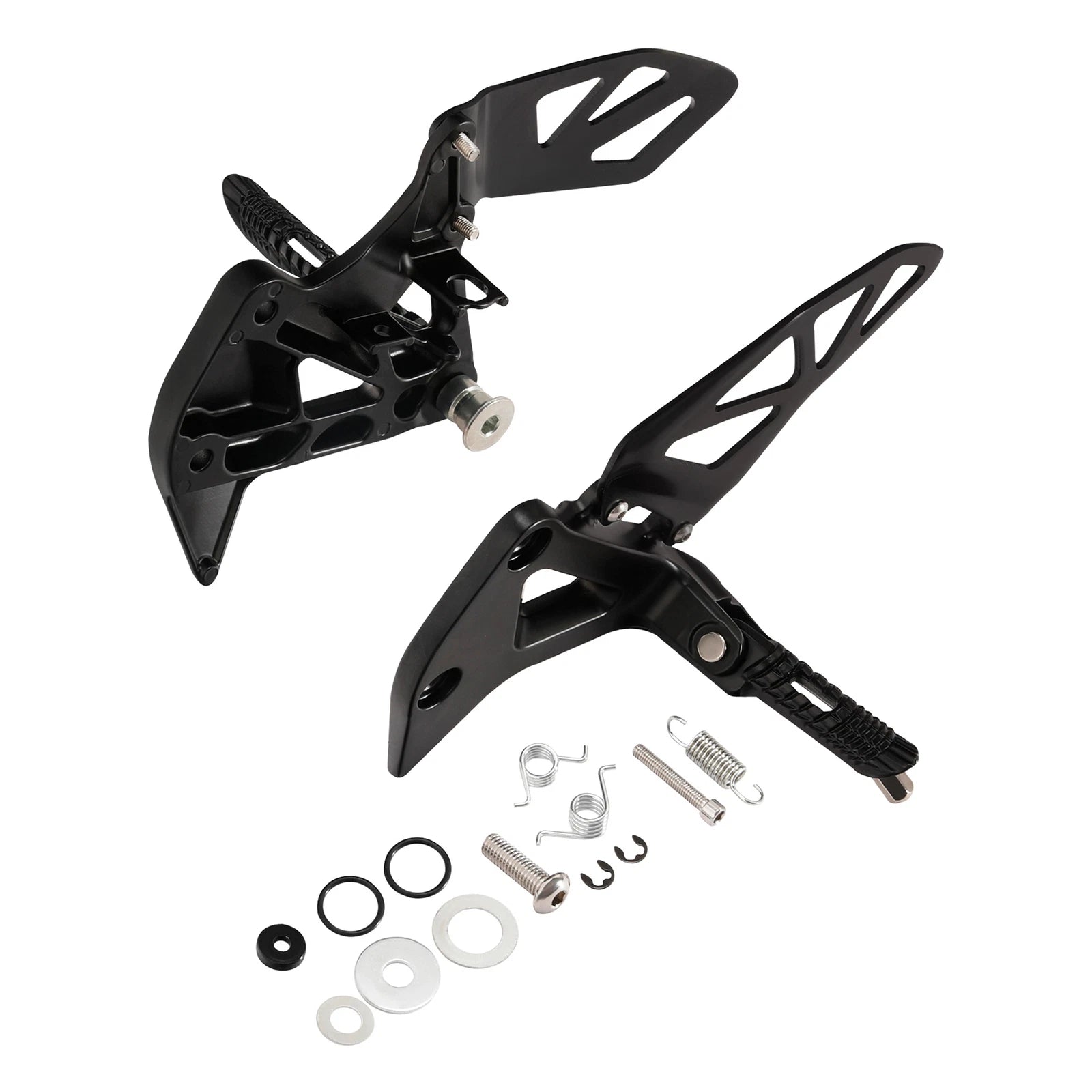 Black Front Driver Footpegs Footrests Bracket for Suzuki GSXR1000 (2017–2025)
