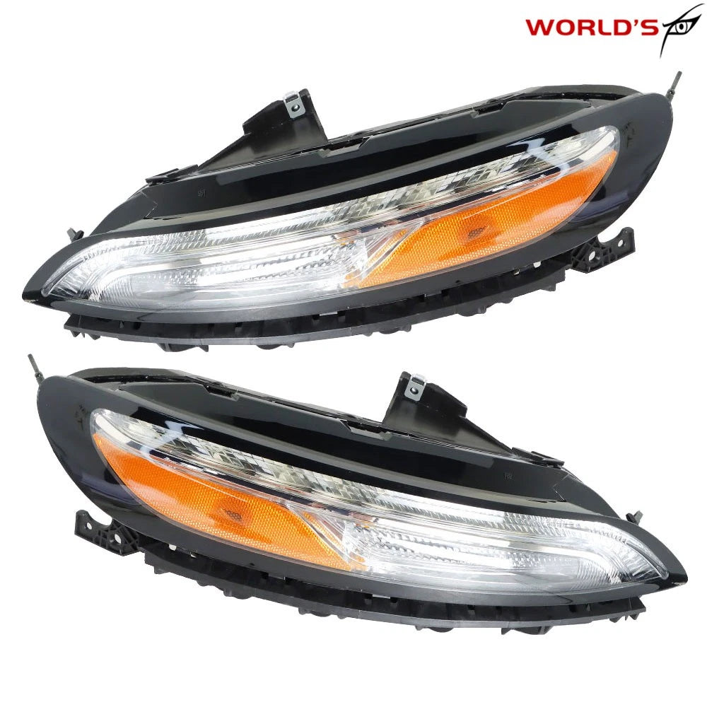 Set of 2 Headlights for Jeep Cherokee (2014–2018) Halogen with LED DRL