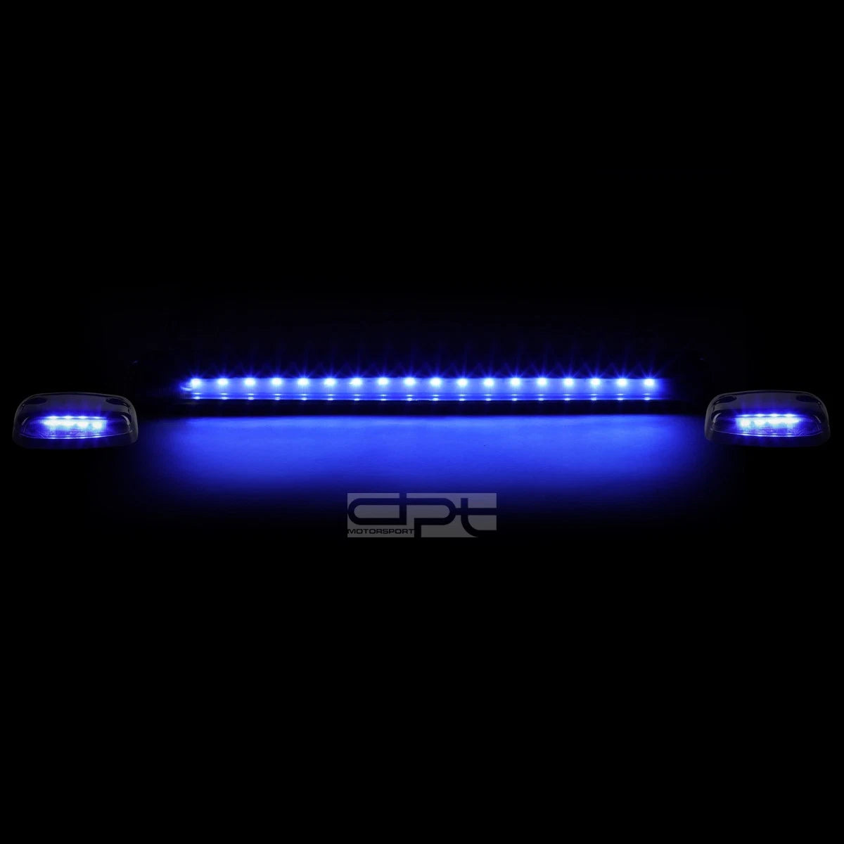 3Pcs Smoked Housing Blue LED Cab Roof Running Light for Silverado/Sierra (2007–2013)