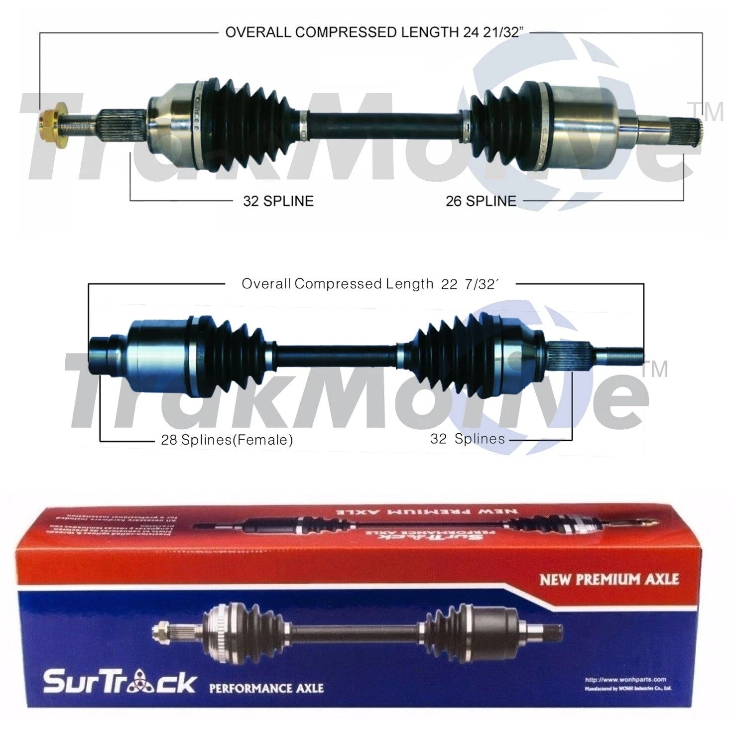 Set of 2 Front CV Axle Shafts for Dodge Caliber (2007–2012) 2.4L Turbo FWD