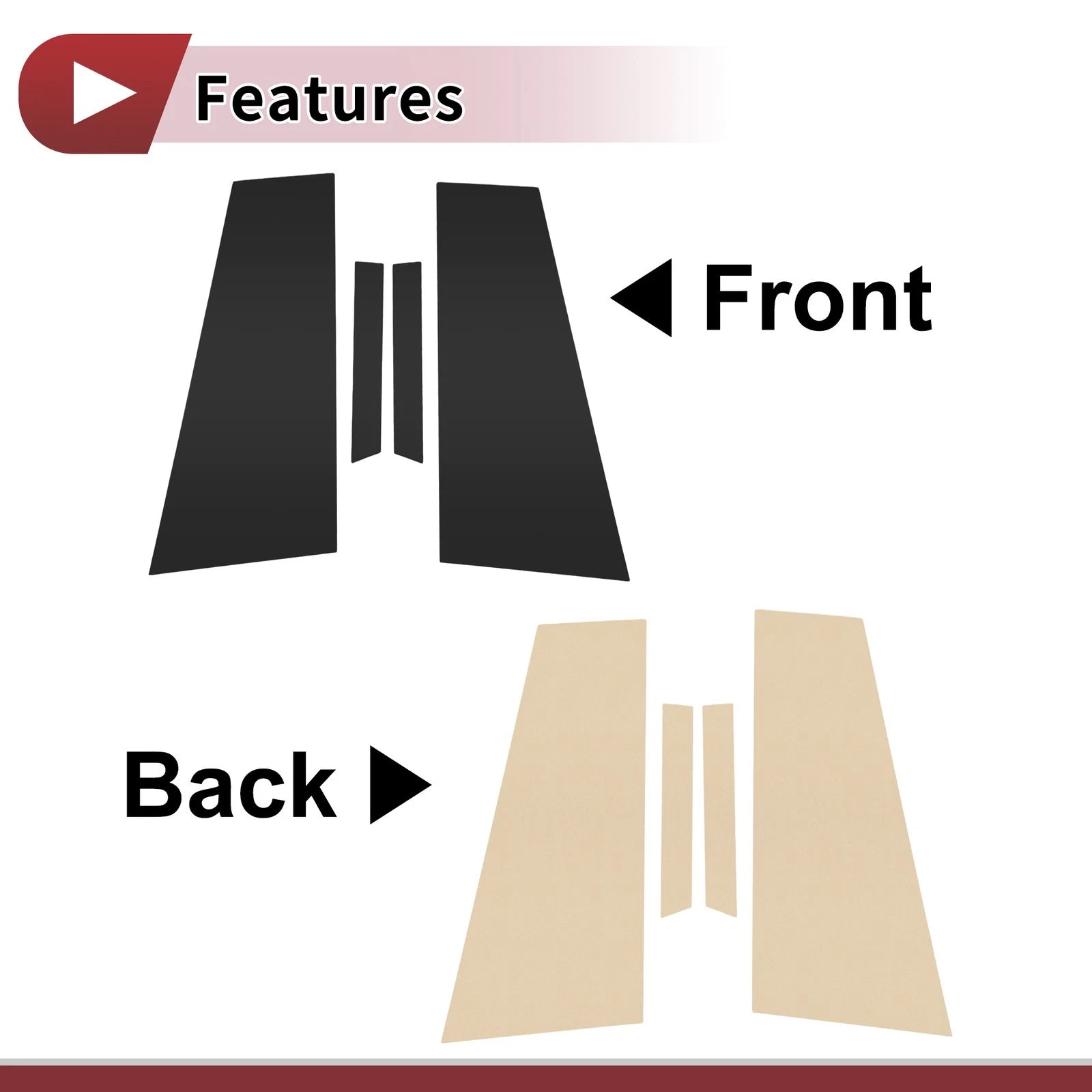 Set of 4 Car Door Pillar Window Trim for Mercedes-Benz CLS (2020–2023) Black