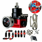 Adjustable Fuel Pressure Regulator Kit with 0-100psi Gauge -6AN for Universal