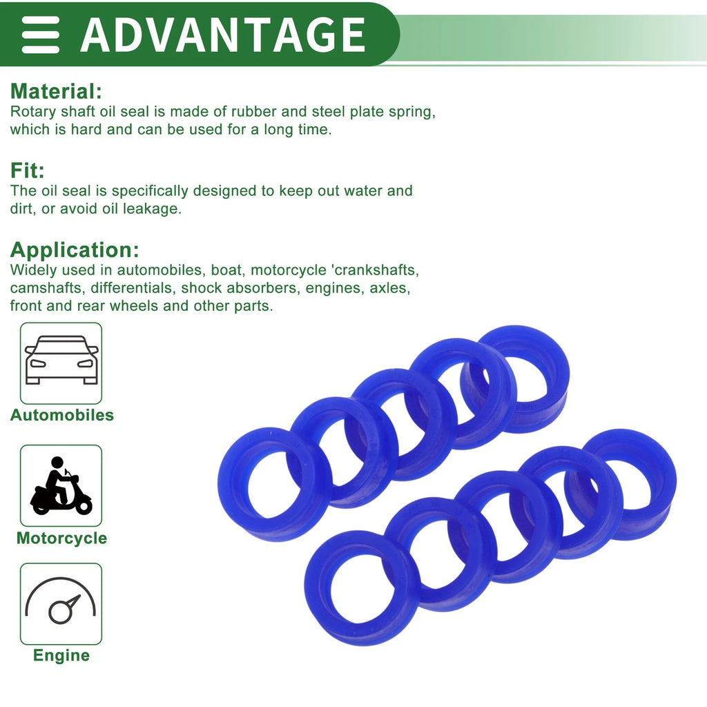 Set of 10 Oil Seal Rotary Shaft Seal 14x20x8mm for Various Models