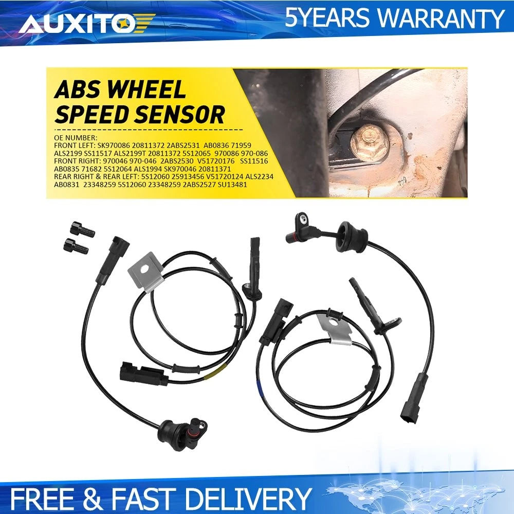 4X ABS Wheel Speed Sensor for Chevy Equinox GMC Terrain (2010–2017)