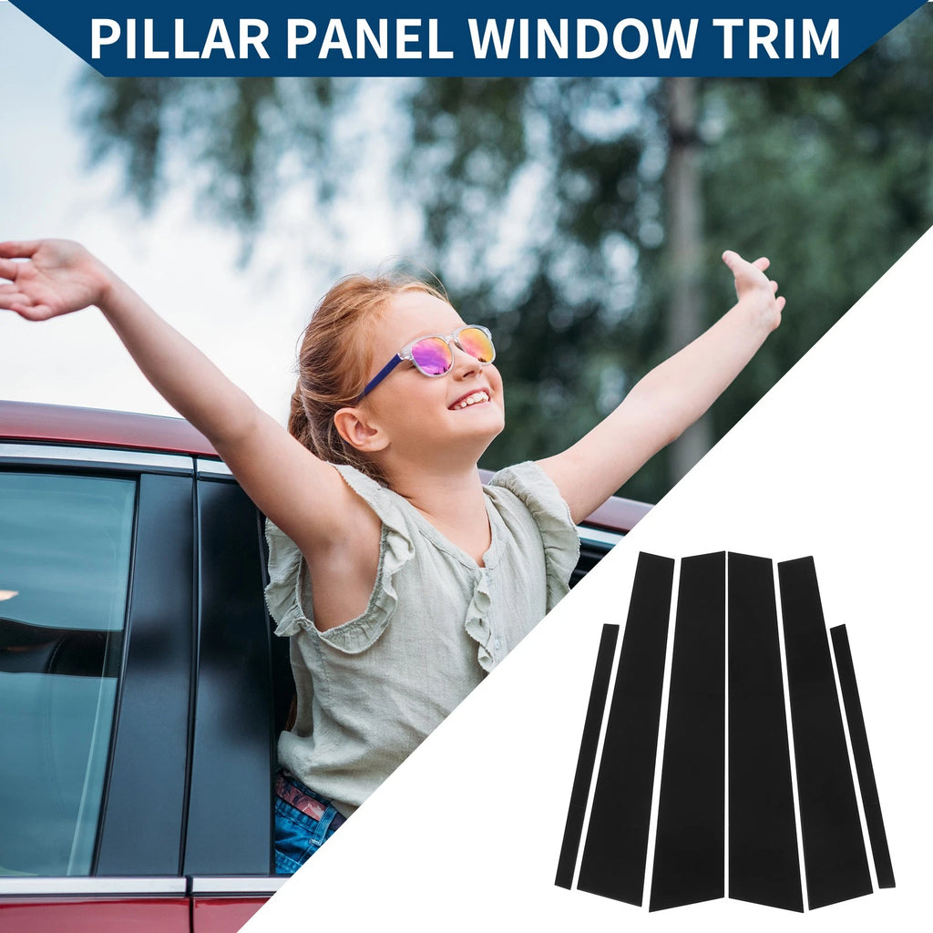 6 Pcs Car Pillar Window Trim Cover for Honda Accord EX-L (2013–2017) Black