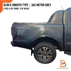 36C Metro Grey Slim Fender Flares for Ford Ranger T6 (2015-2018)