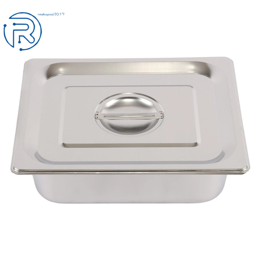 Set of 4 Steam Table Hotel Pans with Lid 4" Deep for Standard Utensils