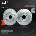 Front Drilled Brake Rotors & Ceramic Pads for Nissan Rogue (2014–2017)