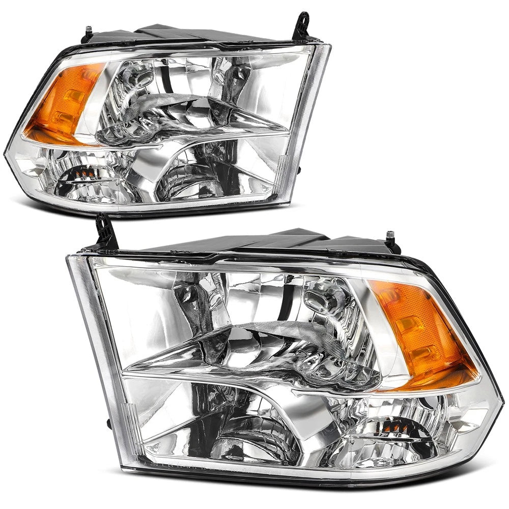Set of 2 Chrome Headlight Assemblies for Ram 1500 2500 3500 (2011–2018)