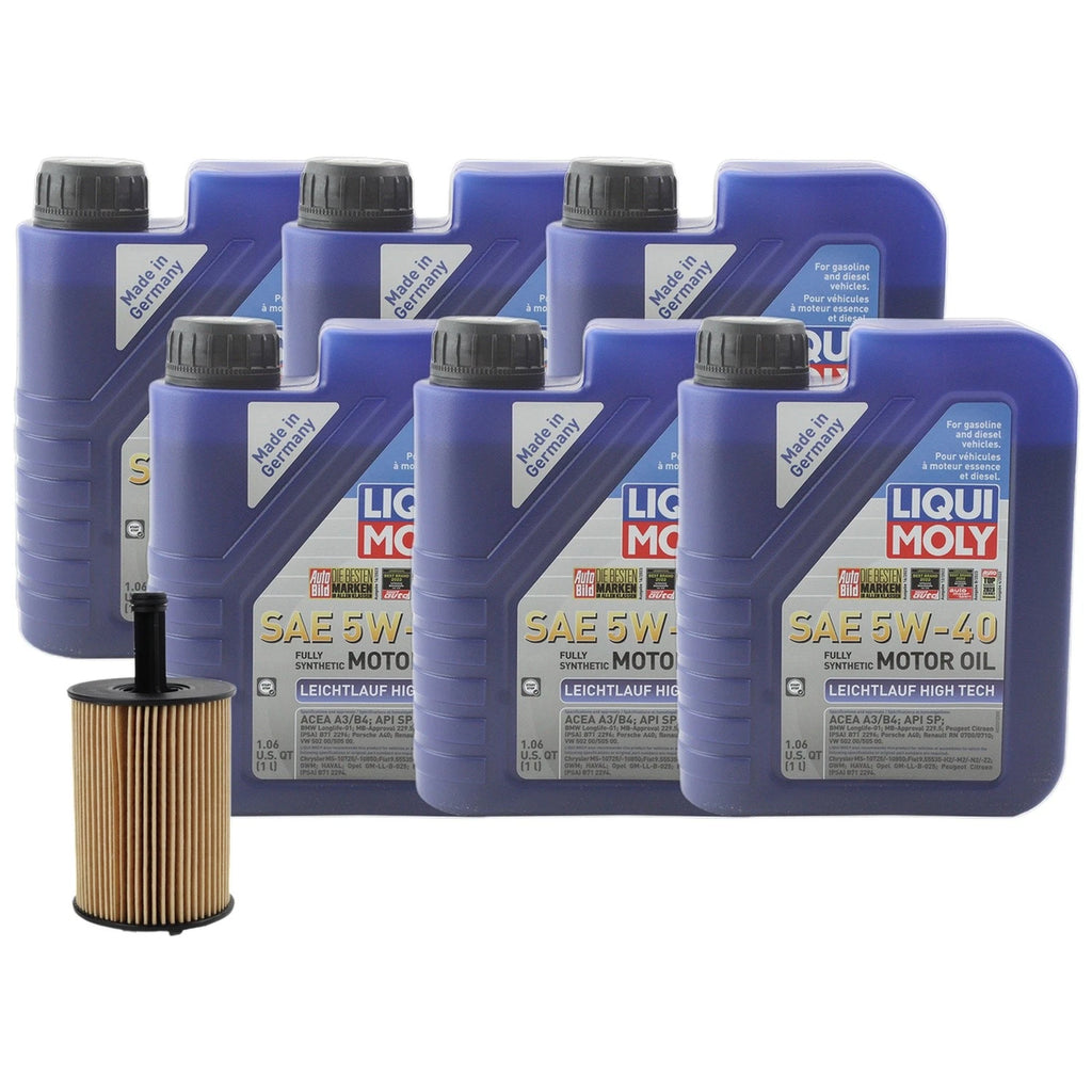 6L Liqui Moly Leichtlauf High Tech 5W40 Engine Oil Change Kit for Golf Jetta (2006–2019)