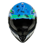 Full Face Helmet Set for DOT Motorcycle Youth Kids (Offroad, Blue)