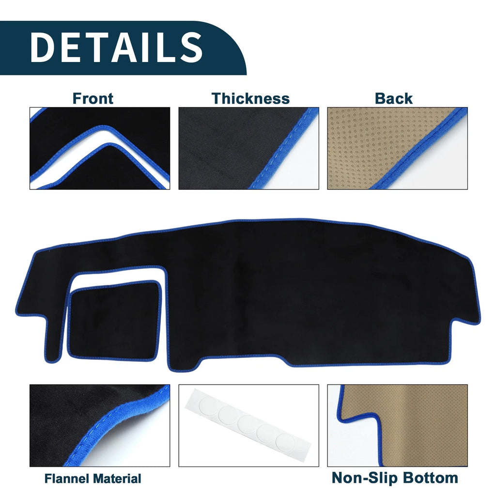 Dashboard Cover Mat for Suzuki Spacia MK54S (2013–2020) Black Blue Set of 1