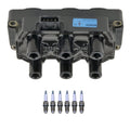 Ignition Coil & Denso U-Groove Spark Plug Kit for Audi A6, VW Golf, Jetta