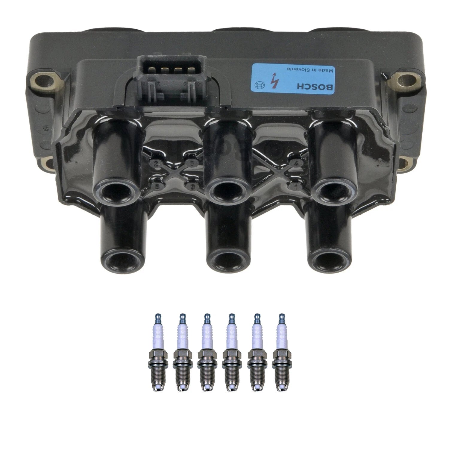 Ignition Coil & Denso U-Groove Spark Plug Kit for Audi A6, VW Golf, Jetta