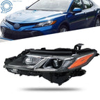 Driver Side Headlight for Toyota Camry (2018–2022) Halogen Black