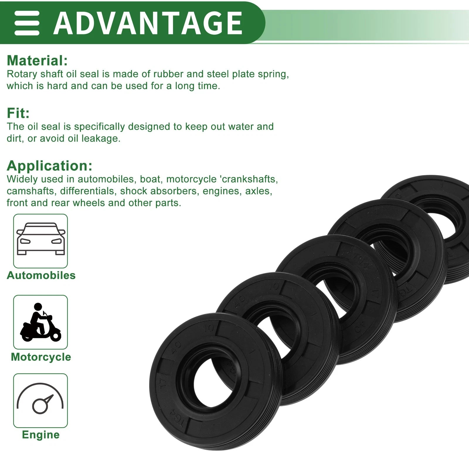 Oil Seal for Rotary Shaft (17x40x10mm)