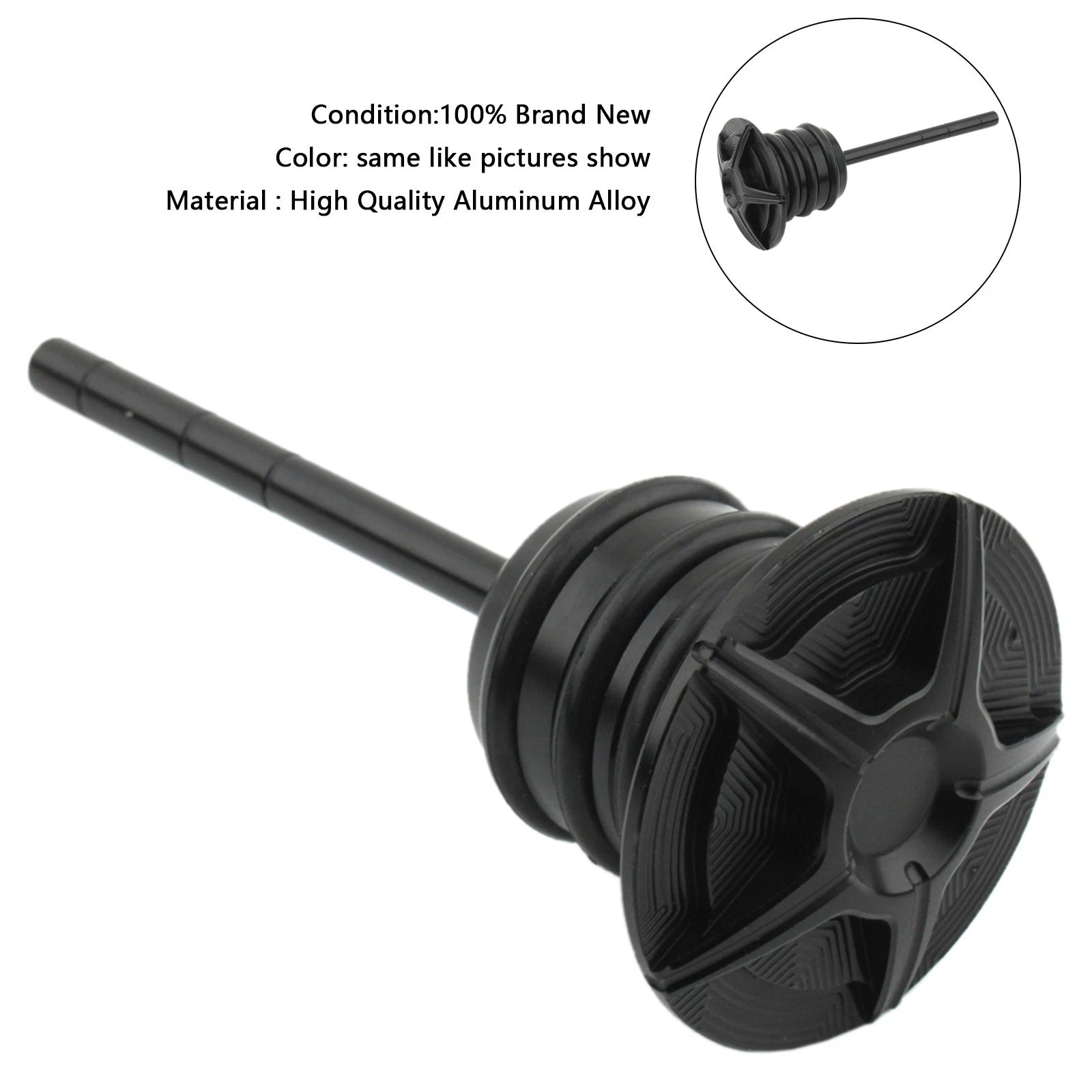 Oil Dipstick Tank Cap Plug for Softail Sportster (1982–1999) Black