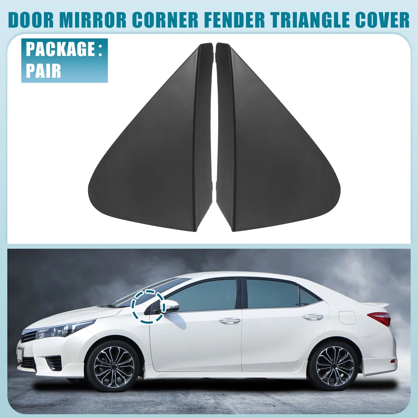 1 Pair Mirror Corner Fender Triangle Cover No. 6011812010 for Toyota Corolla (2014–2019)
